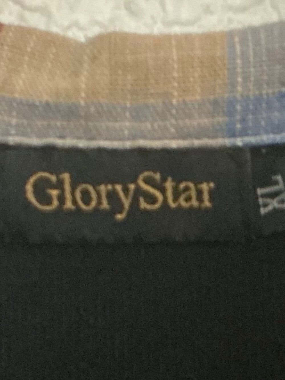 Glorystar Womens Short Sleeve Top XL Black Plaid Trim Casual - Picture 5 of 6